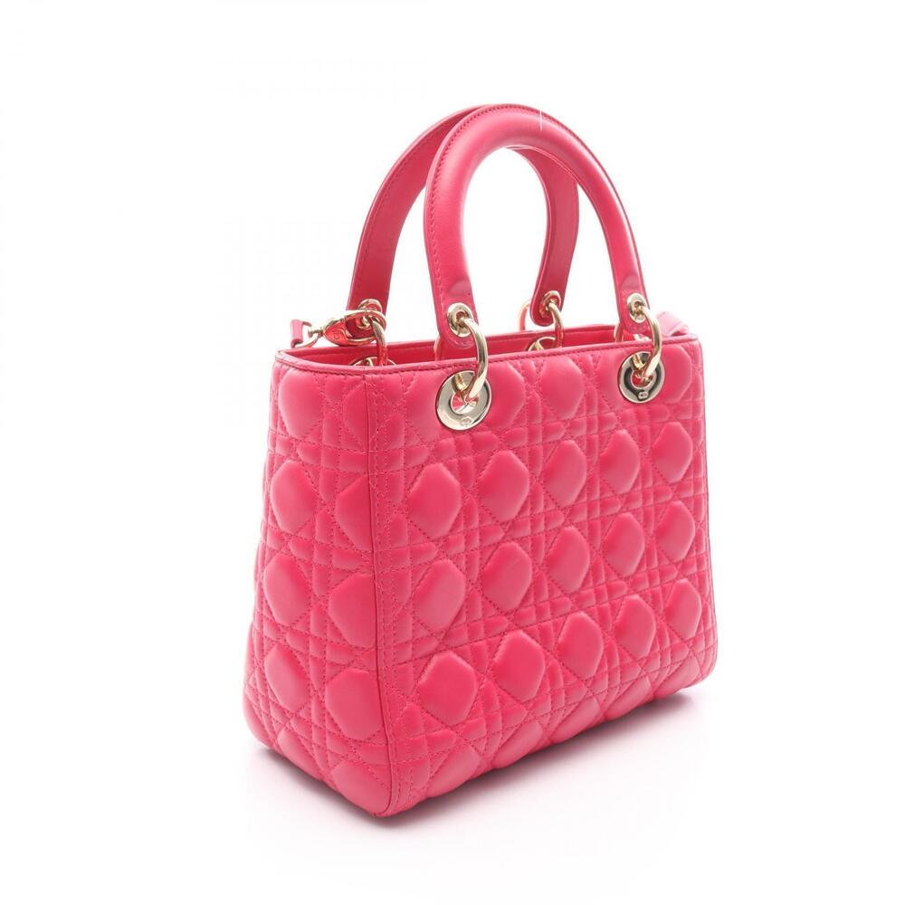 Dior leather handbag pink Lady